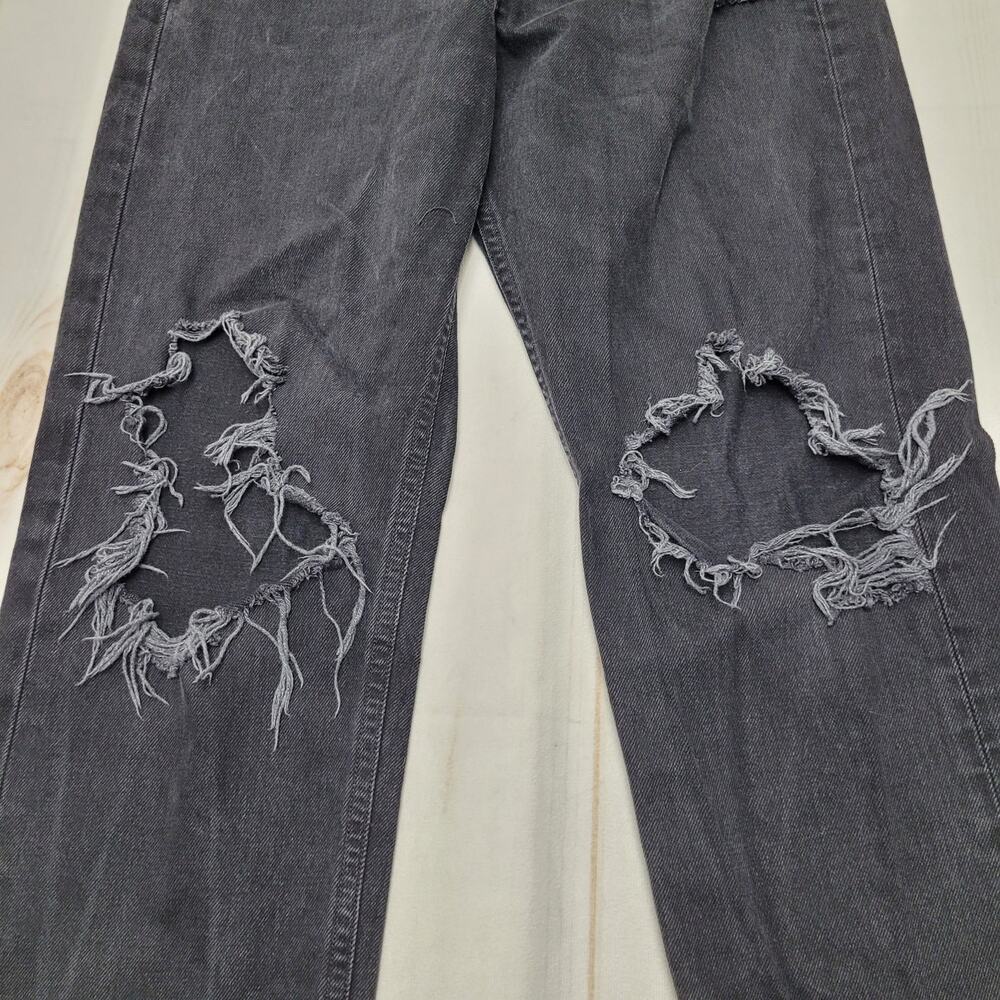 Agolde 90s midrise loose fit black jeans ripped distressed audio - Picture 4 of 12